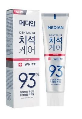Median Dental IQ 93% White Зубна паста з системою дбайливого відбілювання зубів (Біла) 3 шт х120 г 8801042707702 фото Median Dental IQ 93% White Зубна паста з системою дбайливого відбілювання зубів (Біла) 3 шт х120 г 8801042707702 фото