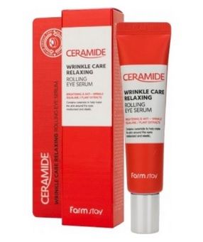 Сироватка-ролер для шкіри навколо очей антивікова FarmStay Ceramide Wrinkle Care Relaxing Rolling Eye Serum 25 ml